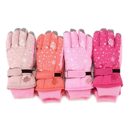 Kids Winter Ski Gloves - Waterproof Warm Snow Mittens for Girls Ages 5-8