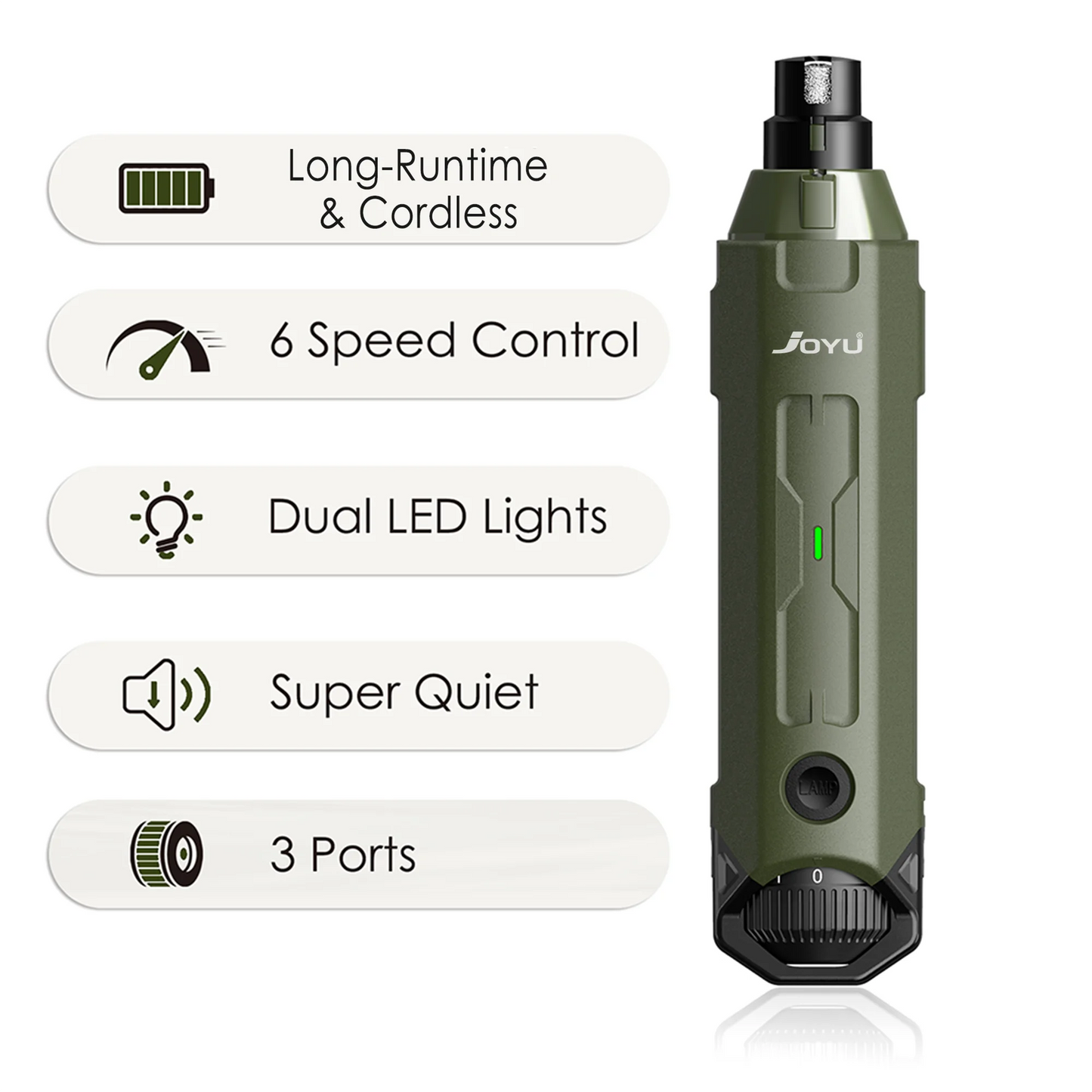6-Speed Dog Nail Grinder  Enhanced Pet Nail Grinder Super Quiet Rechargeable Electric Dog Nail Trimmer Painless paws grooming