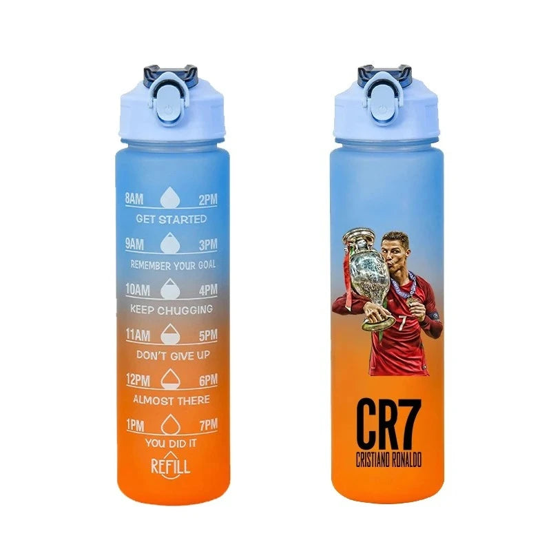 750ml CR7 Sports Water Bottles Anime Football Star Ronaldos Frosted Bottle Outdoor Travel Gym Fitness Jugs Portable Drinking Cup