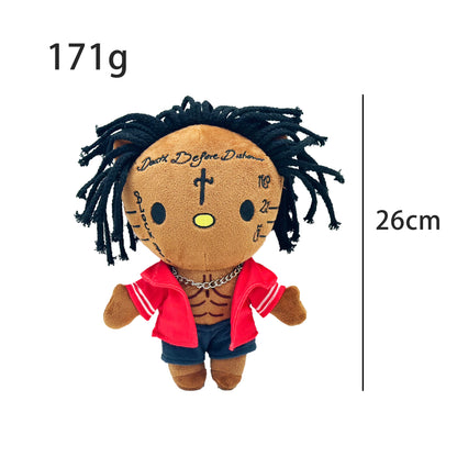 New Hello Kitty Ken Carson Rapper Trippie Taylors Plush Toy Doll with Clothes Stuffed Soft Plush Toys Fans Collect Gifts