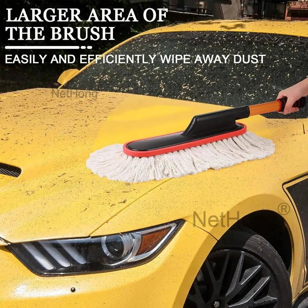 Telescopic Car Duster Wax Brush Mop Cleaning Cloth Scratch Free Dusting Waxing