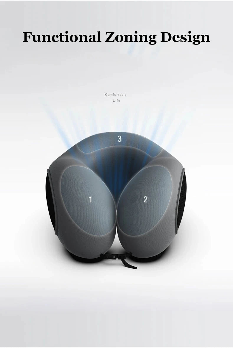 Multifunction U-Shaped Sponge Core Neck Pillow Slow Rebound Soft Travel Pillow For Sleeping Cervical Health Massage Nap Pillows