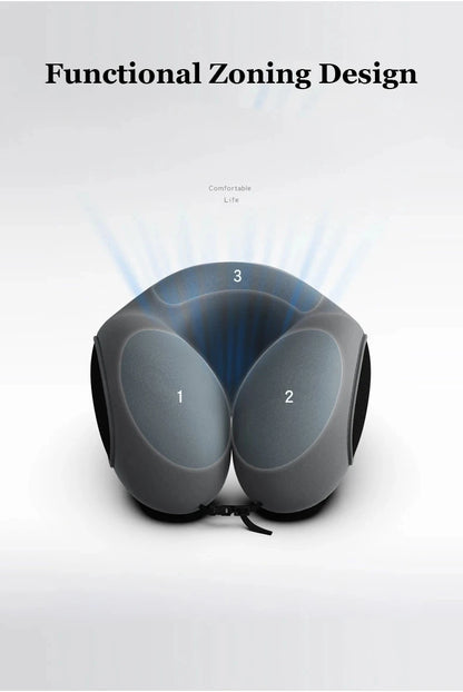 Multifunction U-Shaped Sponge Core Neck Pillow Slow Rebound Soft Travel Pillow For Sleeping Cervical Health Massage Nap Pillows