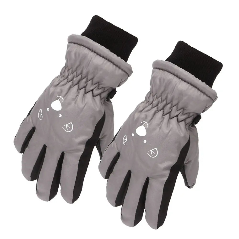Winter Children Boys Girls Cute Cartoon Non-slip Thick Warm Sports Mittens Kids Ski Gloves Waterproof