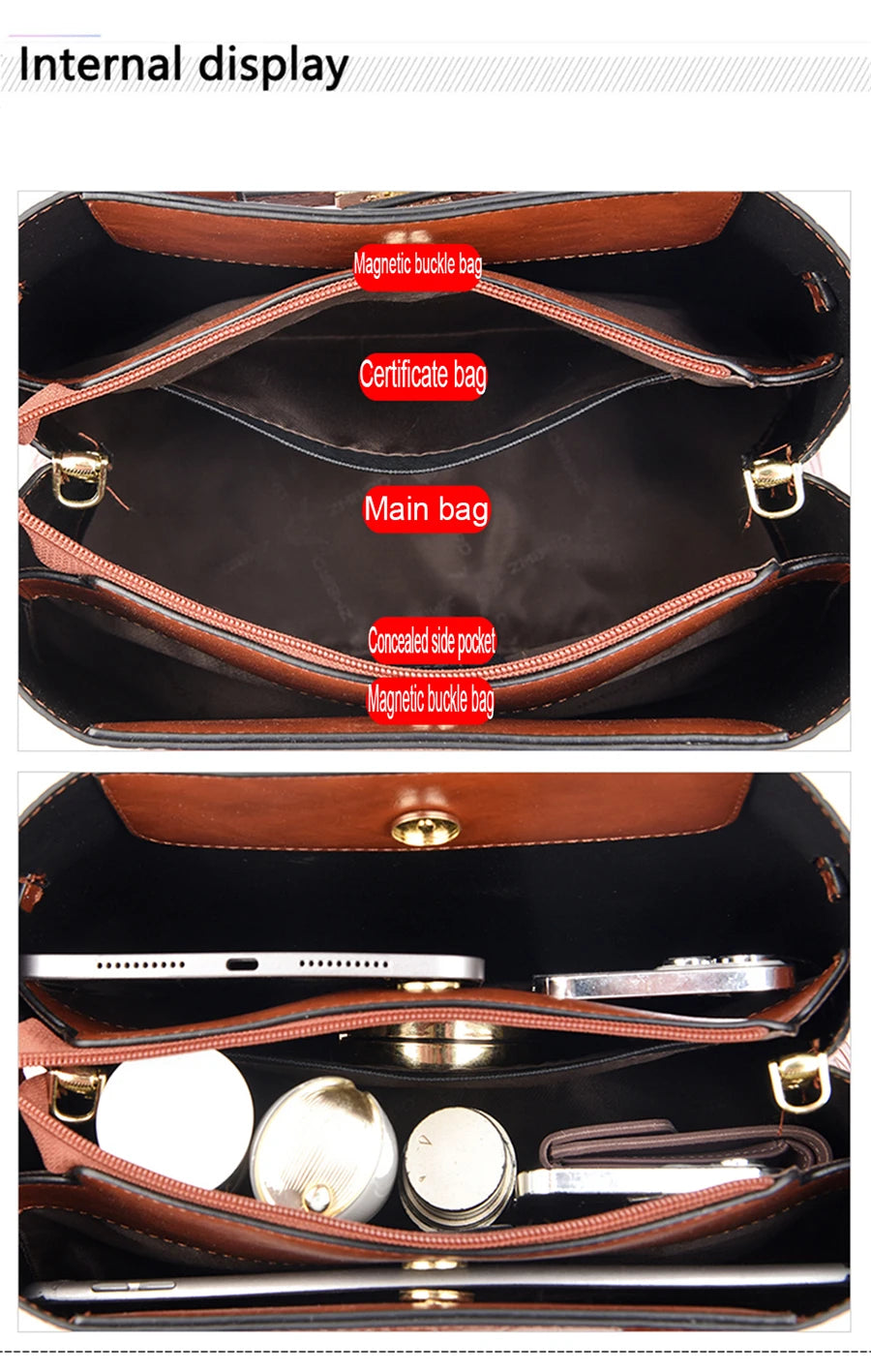 Famous Brand Ladies HandBags High Quality Crocodile Stripe Three Main Bags Designer Crossbody Shoulder Bag For Womens Tote Bag