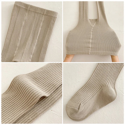 Girls Cotton Tights with Cherry Pattern - Soft Pantyhose for Kids Ages 2-10 Years