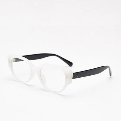 New Fashion Unisex Cat Eye Plain Glasses for Men Women Pc Frame Glasses for Party Eyeglasses Metal Studs Square Frame Eyewear