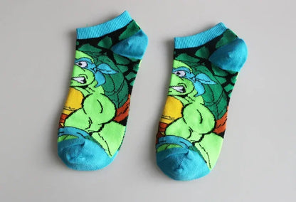 Teenage Mutant Ninja Turtles TMNT Socks Cartoon Women Men Anime Cute Socks Short Cotton Blends Low Cut Ankle Boat Socks Summer