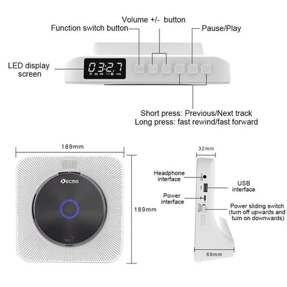 Rechargeable Player With Bluetooth Portable Personal Cd Players For Car UK