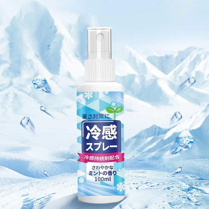 100ml Summer Cooling Spray Portable Ice Feeling Clothing Training Relief Long-lasting Hydrating Cool Spray For Face& Body Bottle