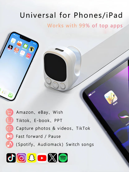 Mouse Ring Remote Control with Touchpad,Smart Automatic Screen Clicker Device，Continuous Clicker，Scrolling Ring Remote Control S