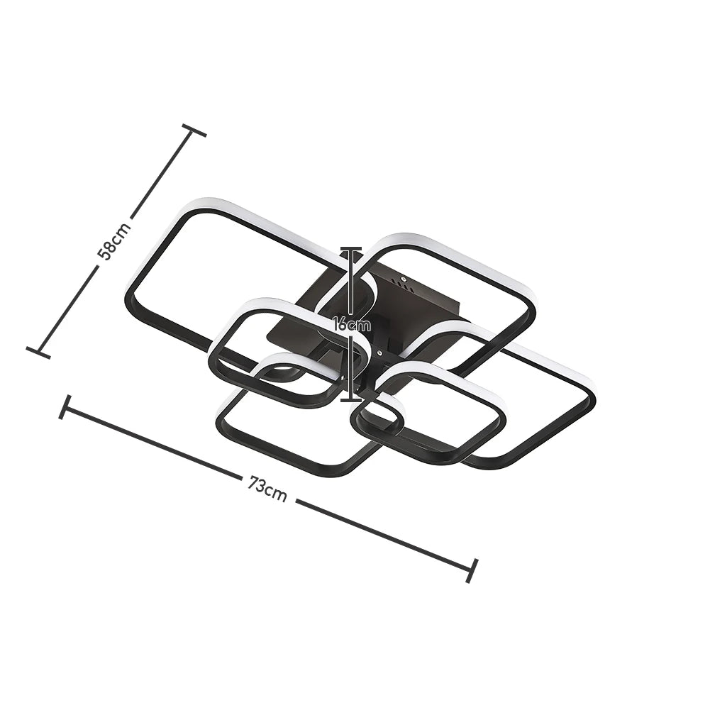 KOMORE Moderne, energieeffiziente LED-Deckenleuchte, halbaufgesetzt, Weiß / Stufenlos dimmbar