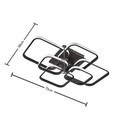 KOMORE Moderne, energieeffiziente LED-Deckenleuchte, halbaufgesetzt, Weiß / Stufenlos dimmbar