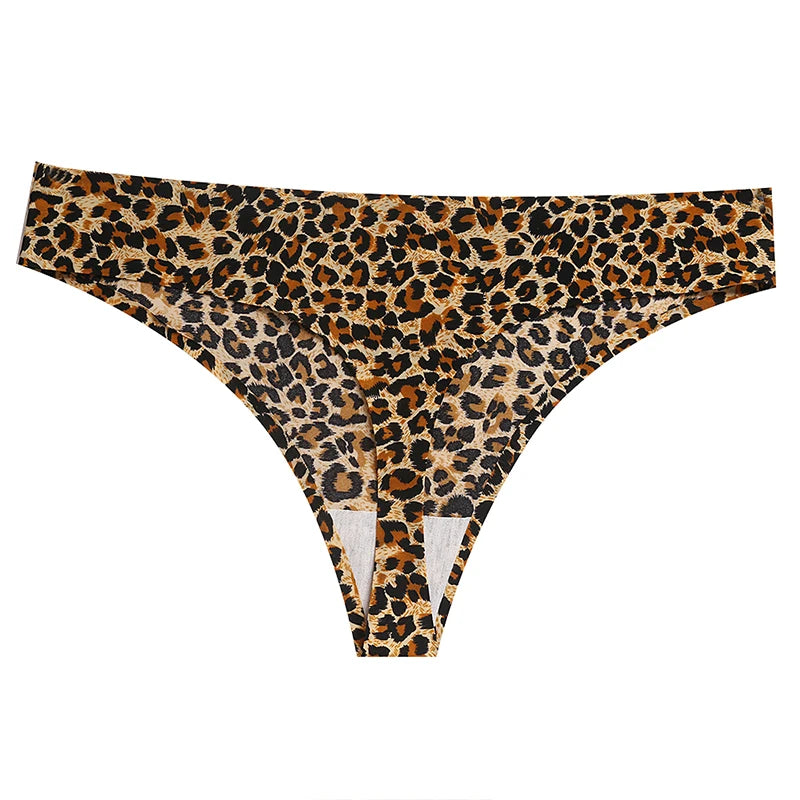 Giczi 3PCS/Set Women's Panties Fashion Leopard Thongs Woman Seamless Underwear Sexy Lingerie Breathable Cozy G-String Hot T-Back