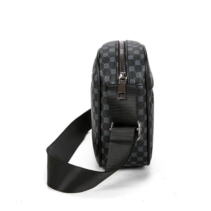 Casual Lightweight Business Shoulder Bags for Men PU Leather Messenger Bag Comfortable Wide Strap Crossbody Bags Designer Male