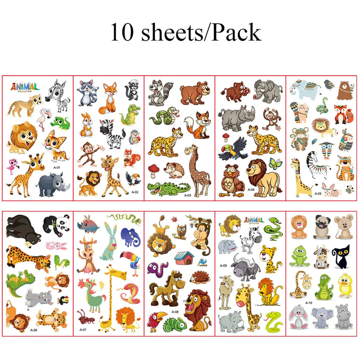 10Pcs Cartoon Temporary Tattoos for Hand Disposable Underwater World Crabs Dolphins Octopus Jellyfish Design Tattoos Sticker