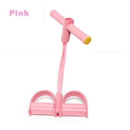 4 Tube Tension Rope Puller Pedal Ankle Exerciser Abdominal Elastic Fiess~