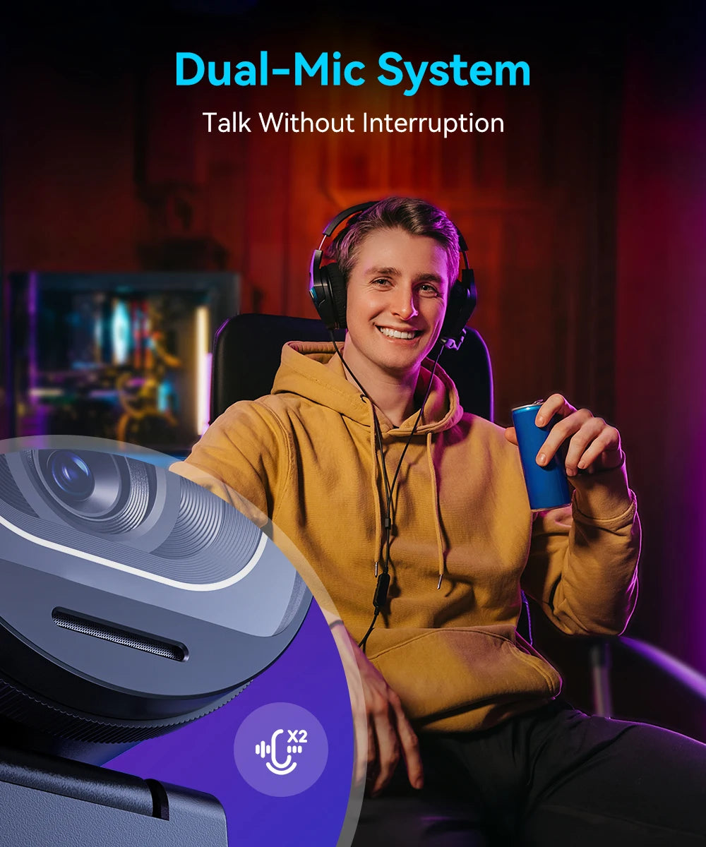 Webcam 4K HD USB Web Camera 1080P 60FPS Fast Autofocus Streaming Camera EMEET S600 With Mics for Video Calling/Zoom/Skype/Teams