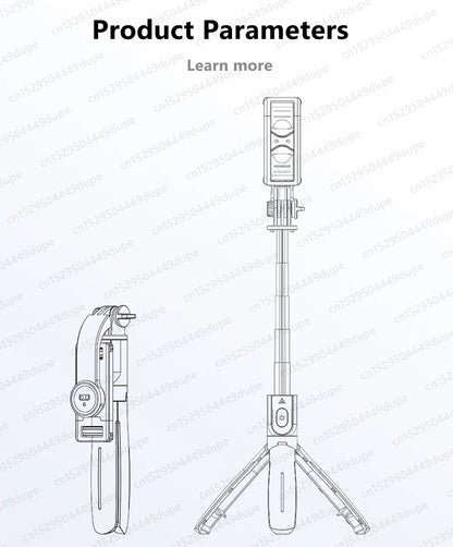 TOKQI-L21 Selfie Stick Telescopic Travel Handheld Tripod Portable Phone Stand for Cell Phone Live Streaming TikTok Recording
