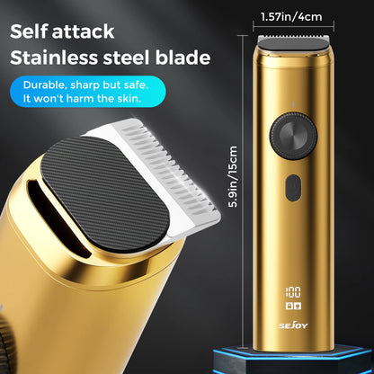 SEJOY Hair Clipper Kit Professional Hair Nose Trimmer for Men Reachageable Waterproof Haircutting Machine,Gold