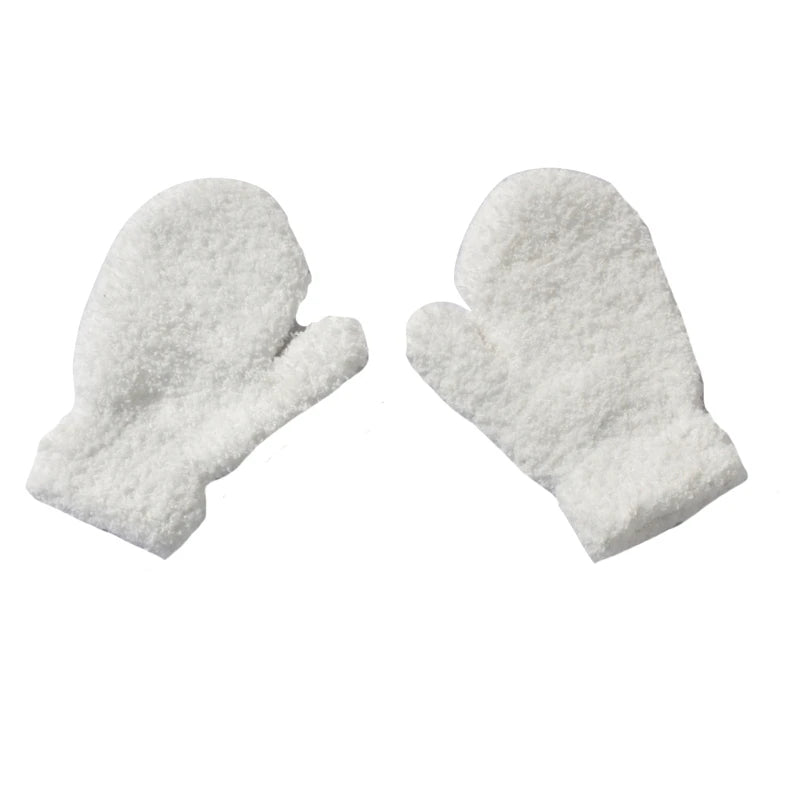 New 1-4Y Kids Gloves Winter Baby Plush Coral Gloves Toddler Full Fingers Cute Mittens Warm Windproof Glove For Boys Girls