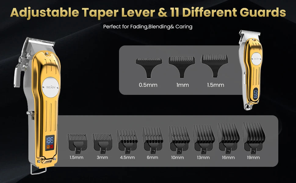 Sejoy Professional Combo Kits Hair Clipper Electric Hair Trimmer Set For Men Rechargeable Cordless Haircut Machine for Barber