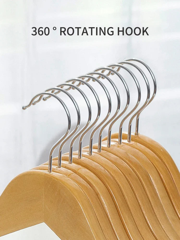 5PCS/10PCS/20PCS/30PCS Solid Wood Hangers Wooden Clothes Hangers Seamless Wood Clothes Hangers