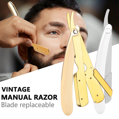 Professional Barber Razor Folding Shaving Knife Manual Beard Beard Cut Razors Holder For (No Shaving Blade) Salon Removal Tools