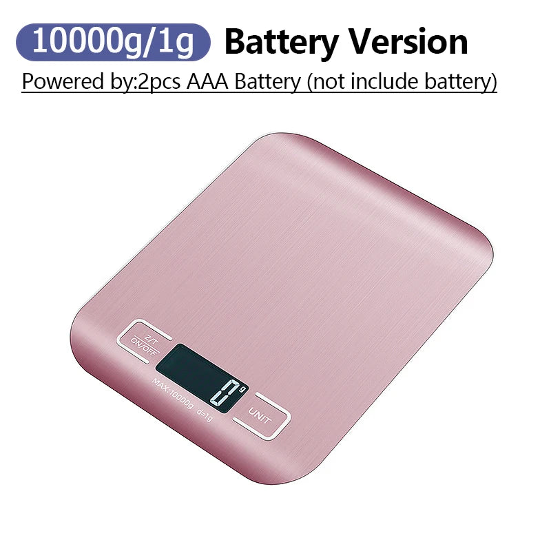 5kg/10kg Digital Kitchen Scale LCD Display Stainless Steel Electronic Scales Home Jewelry Food Snacks Weighing Baking Tools