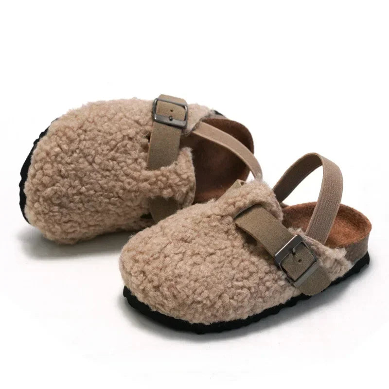 Kids Fleece Slippers - Warm Plush Clogs for Boys & Girls | Soft Sole Baby Shoes