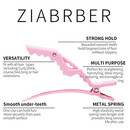 Pink Pro Barber Hair Clips Hairdressing Clamps Claw Hair Sectioning Clip For Salon Hairstyling Hairdresser Accessories