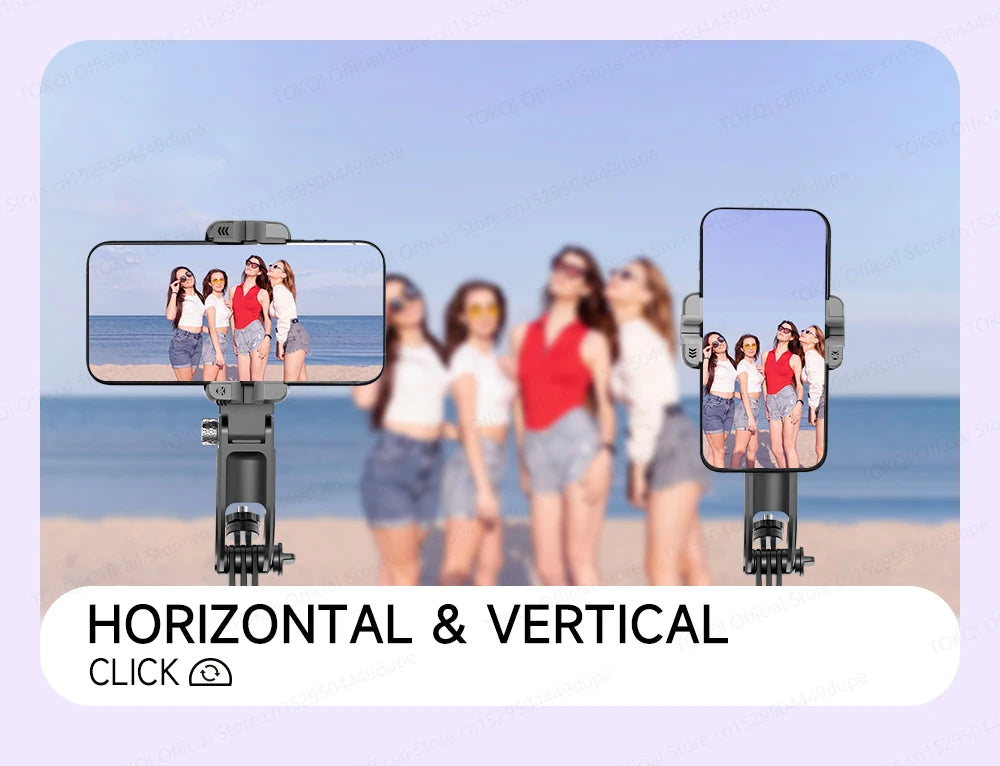 C22 AI Face Tracking Handheld Gimbal Stabiliser 360° Rotation Shoot Selfie Stick Tripod for Mobile Phone, 1/4'' Screw for Camera
