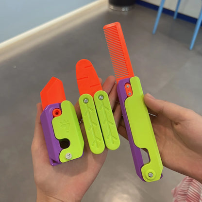 Gravity Folding Claw Knife Radish Knife 3d Printing Gravity Knife Small Radish Knife Push Card Decompression Fidget  Mini Toy
