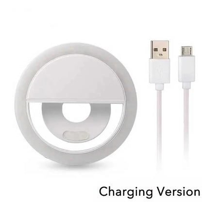 LED Light Ring USB Charge Led Selfie Ring Light Compatible with iPhone Samsung Xiaomi Mobile Phone Lens Ring Clip Selfie Lamp