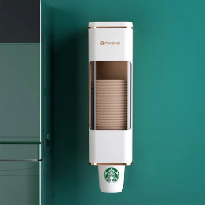 Disposable Cup Holder Cup Extractor Wall Mounted Non Perforated Dust-Proof Moisture-Proof Storage Rack