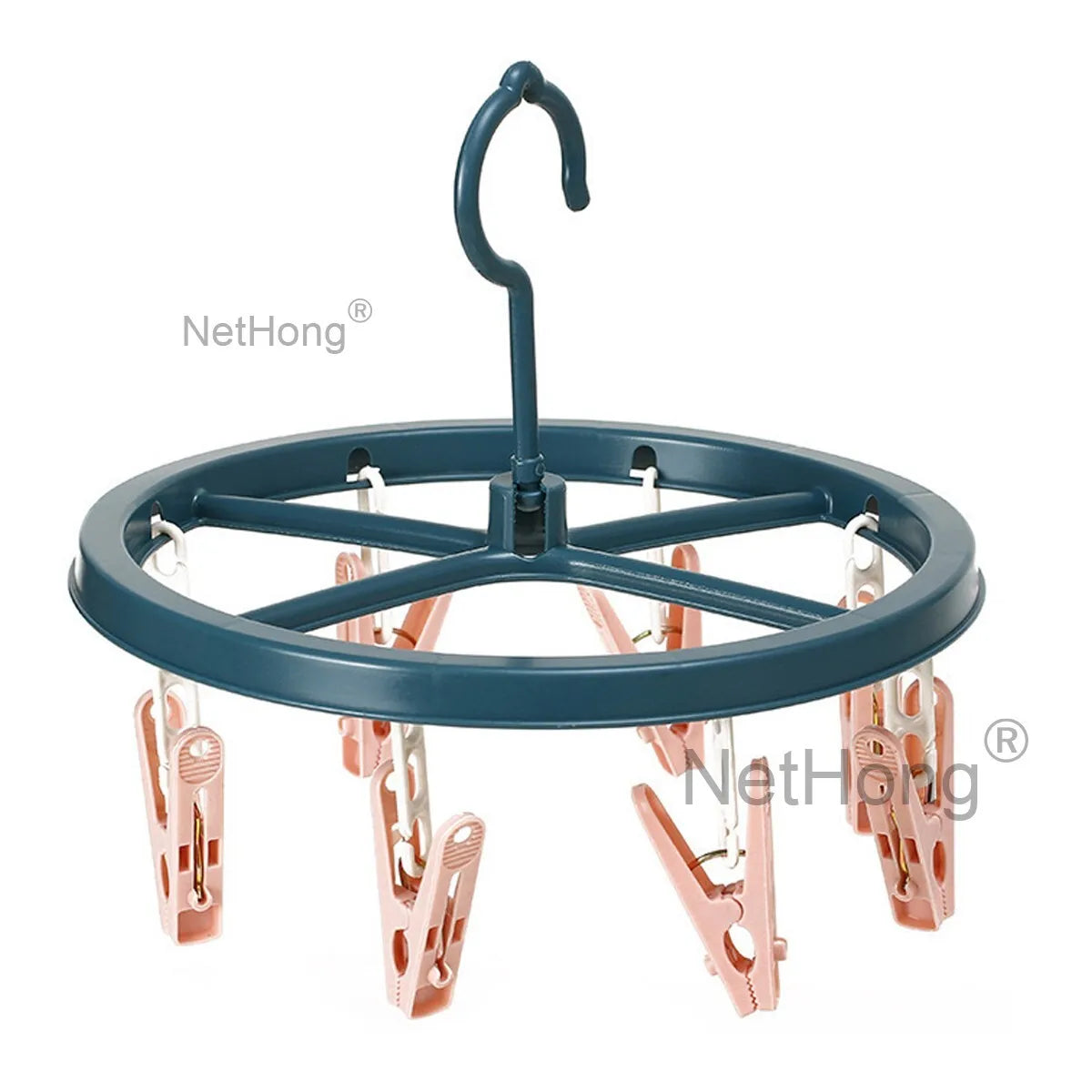 8 Pegs Thickened Clip Underwear Socks Hanger Laundry Airer Cloth Dryer Rack