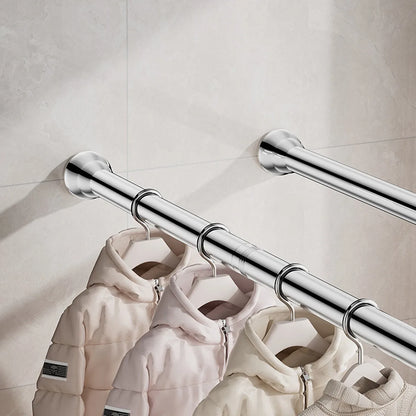 Telescopic Shower Curtain Extendable Wardrobe Rail Clothes Hanging Pole Rod