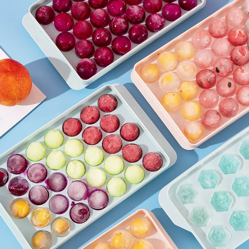 33 Ice Boll Hockey PP Mold Frozen Whiskey Ball Popsicle Ice Cube Tray Box Lollipop Making Gifts Kitchen Tools Accessories