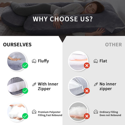 Pregnancy Pillows for Sleeping, G Shaped Full Body Maternity Pillow with Removable Cover - Support for Belly for Pregnant Women