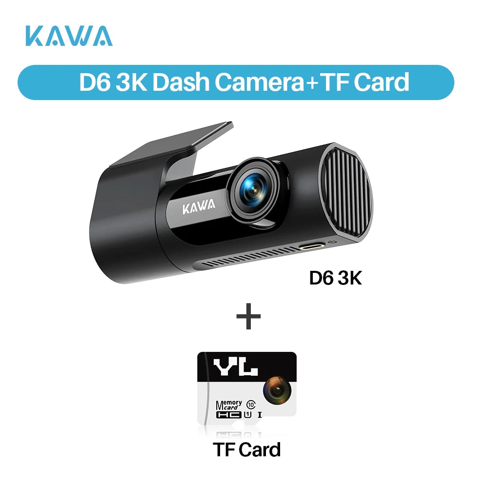1440P KAWA Car DVR D6 Dash Cam 2K Video Recorder WiFi/App/Voice Control Dash Camera WDR G sensor Night Vision Hidden Dashcam