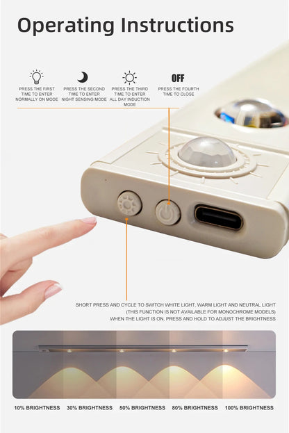 LED Motion Sensor Wireless Ultra Thin Night Light USB LED Wine cooler Light For Kitchen Cabinet Bedroom Wardrobe Indoor Lighting