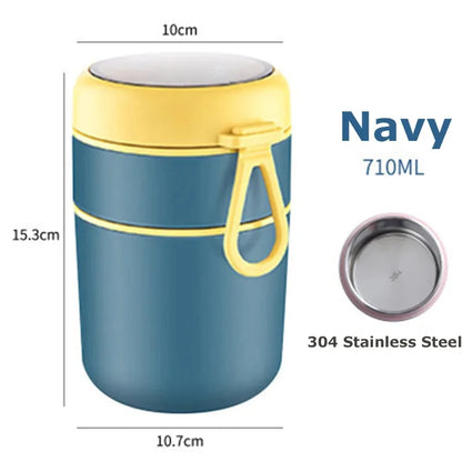 Insulated Thermal Food Jar 530ml/710ml - Stainless Steel Lunch Box for Hot & Cold Food - Kids School Thermos Container