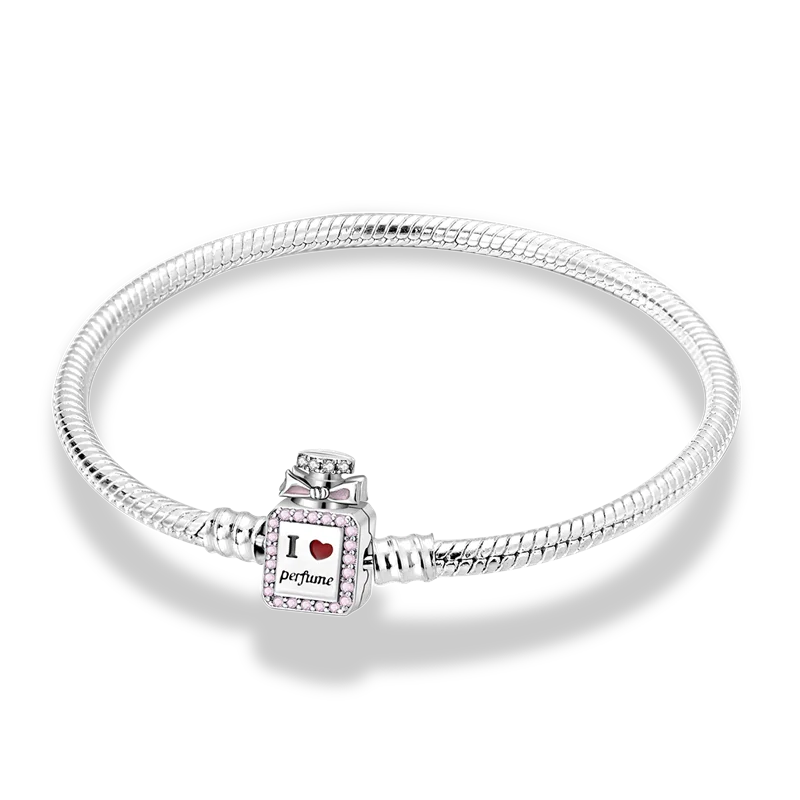 925 Sterling Silver Charm Bracelet - Leaf, Clover, Butterfly & Heart Design | 17-20cm Adjustable