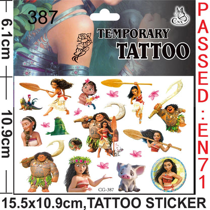 Moana Maui Simea Temporary Tattoo Stickers Party Favors Gifts Goodie Bag Fillers for Kids Birthday Party Supplies Baby Shower