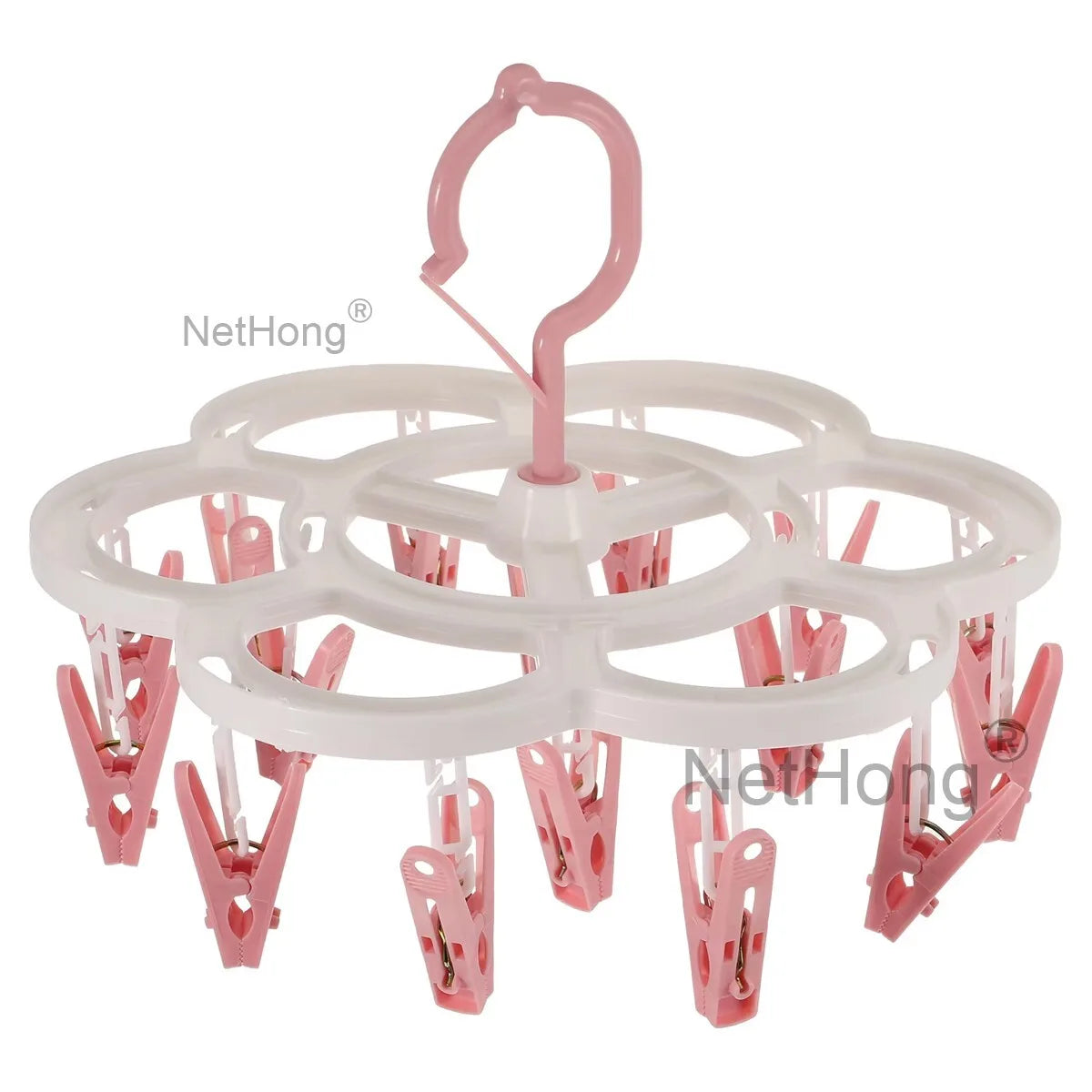 16 Pegs Thickened Laundry Clip Underwear Socks Hanger Airer Cloth Dryer Rack UK