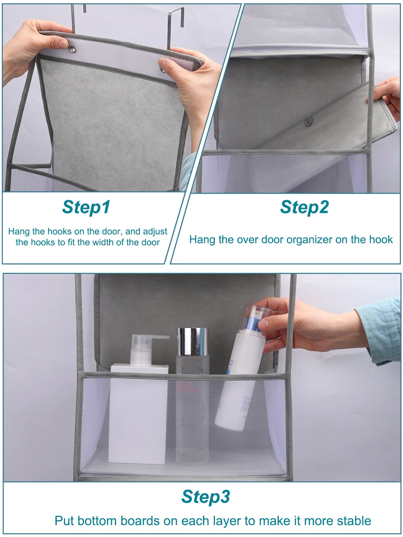 1pc 4 /6Layer Over The Door Hanging Organizer Cosmetics Wall Hanging Storage Organizerfor Nursery Bathroom Closet Bedroom Dorm