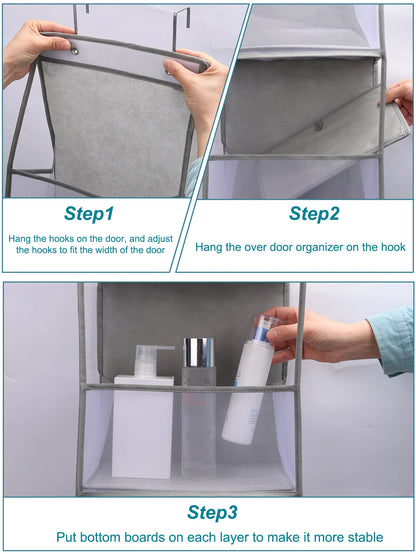 1pc 4 /6Layer Over The Door Hanging Organizer Cosmetics Wall Hanging Storage Organizerfor Nursery Bathroom Closet Bedroom Dorm