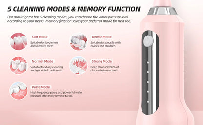SEJOY Home Dental Oral lrrigator Water Flosser 4 Colors Thread Teeth Pick Mouth 5 Modes Washing Machine USB Rechargeable