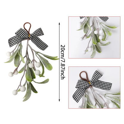 6pcs artificial Christmas Mistletoe hanging ornament Artificial green plant home decoration berry hanging ornament