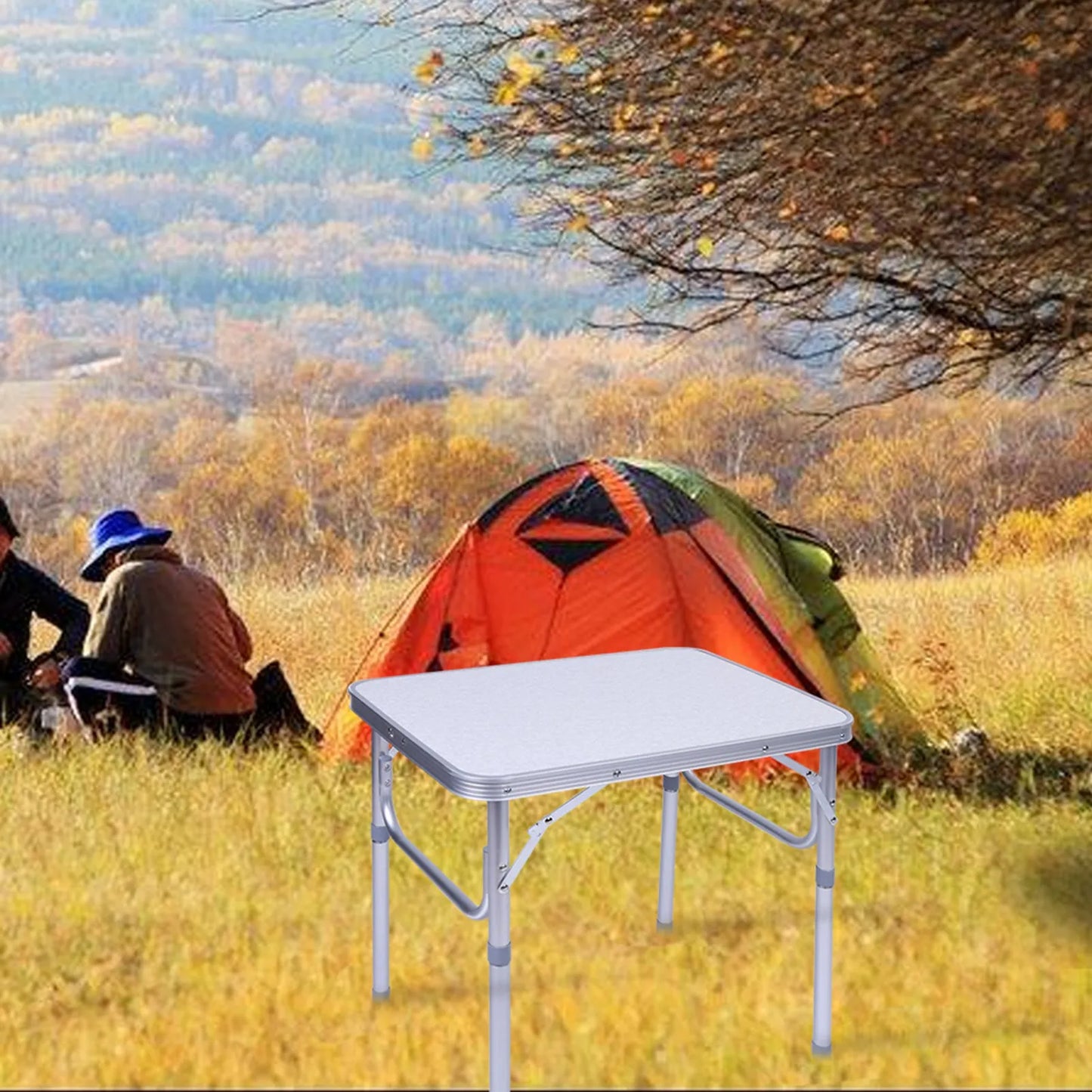 1x Aluminum Alloy Adjustable Folding Table Desk Stand Tray for Outdoor Garden Camping Picnic Outdoor Folding Table Folding Table